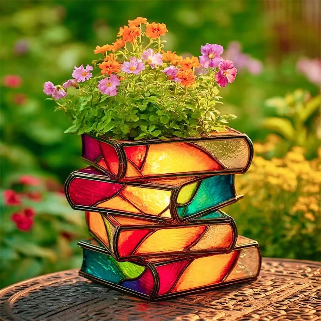Resin Book Planter Desk Decor