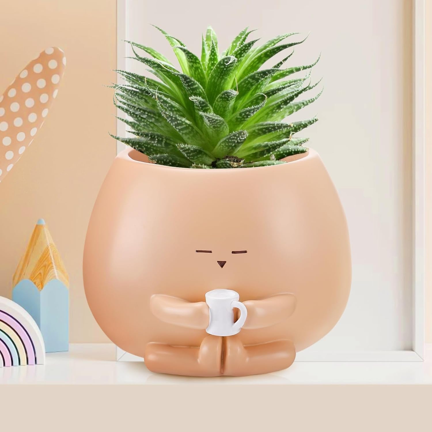 Resin Sitting Planter Decor