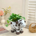 Resin Highland Cow Planter Decor