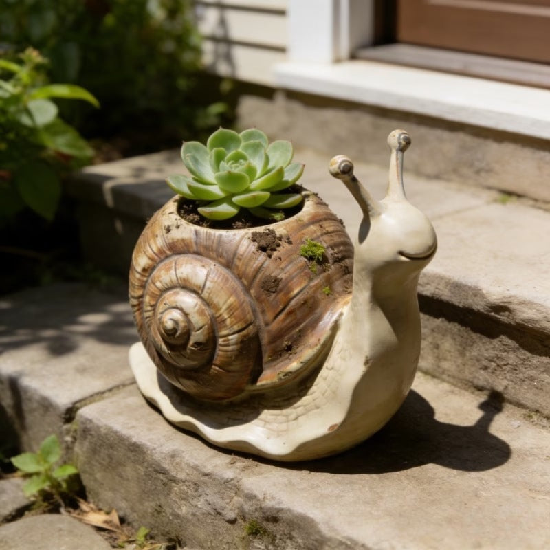 Resin Snail Succulent Planter