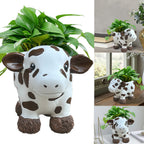 Resin Highland Cow Planter Decor