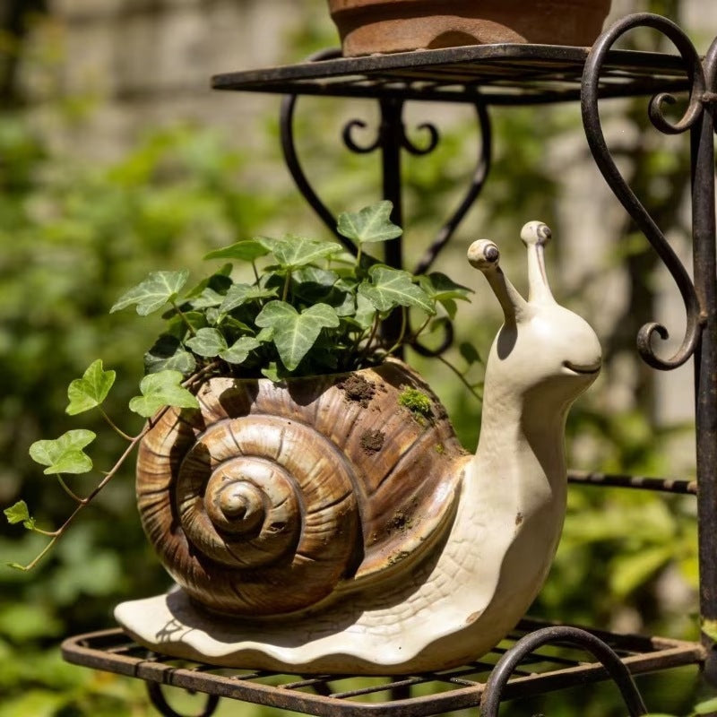 Resin Snail Succulent Planter