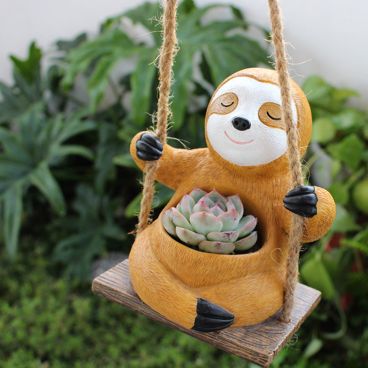 Resin Sloth Hanging Planter