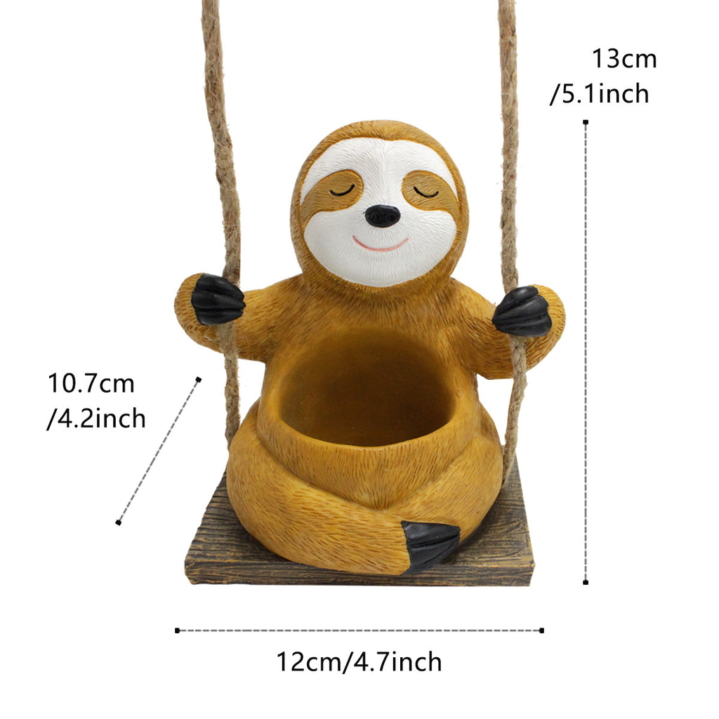 Resin Sloth Hanging Planter