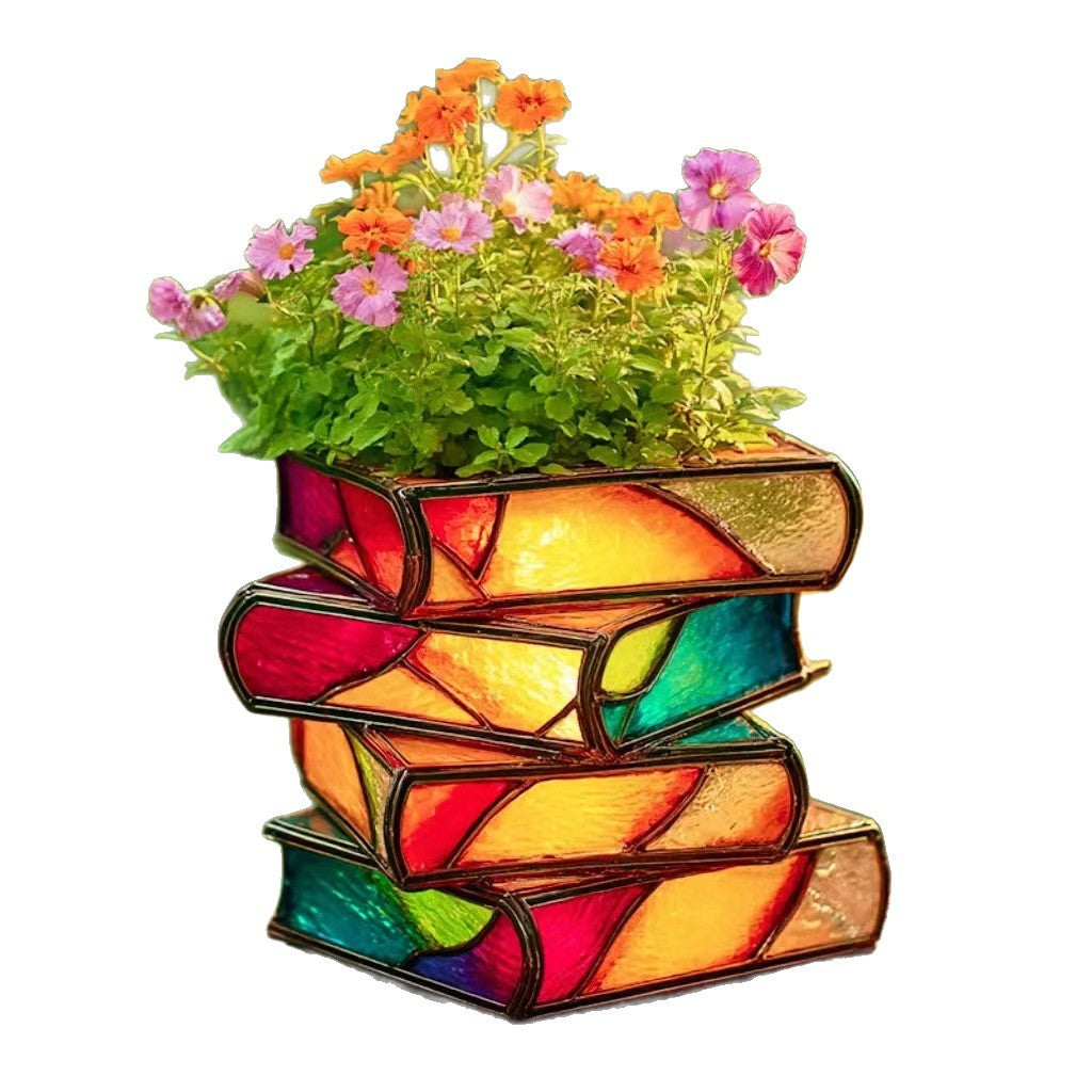 Resin Book Planter Desk Decor