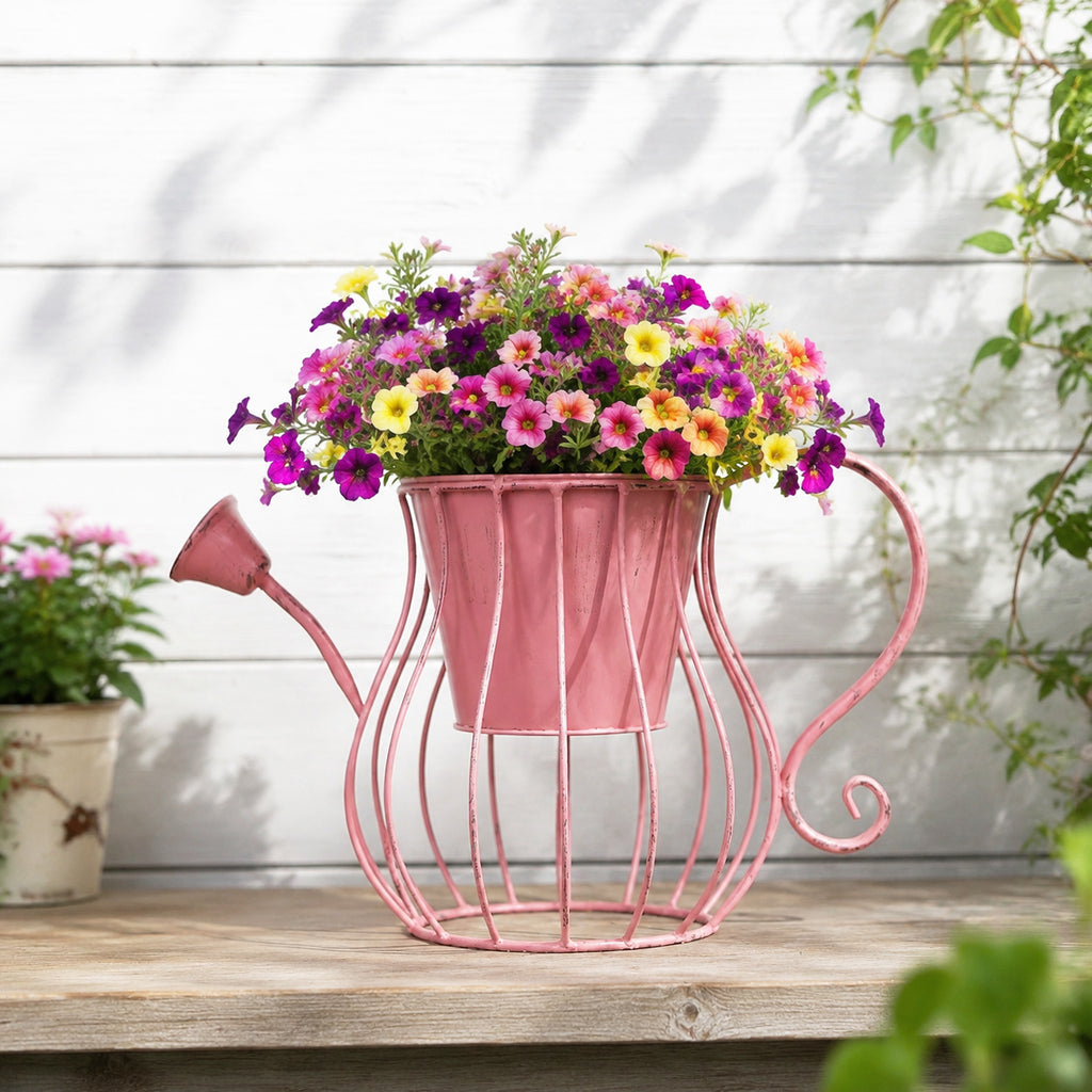 Vintage Metal Watering Can Planter