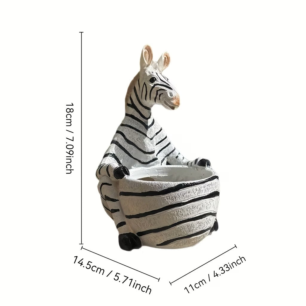 Resin Zebra Planter Decor