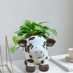 Resin Highland Cow Planter Decor