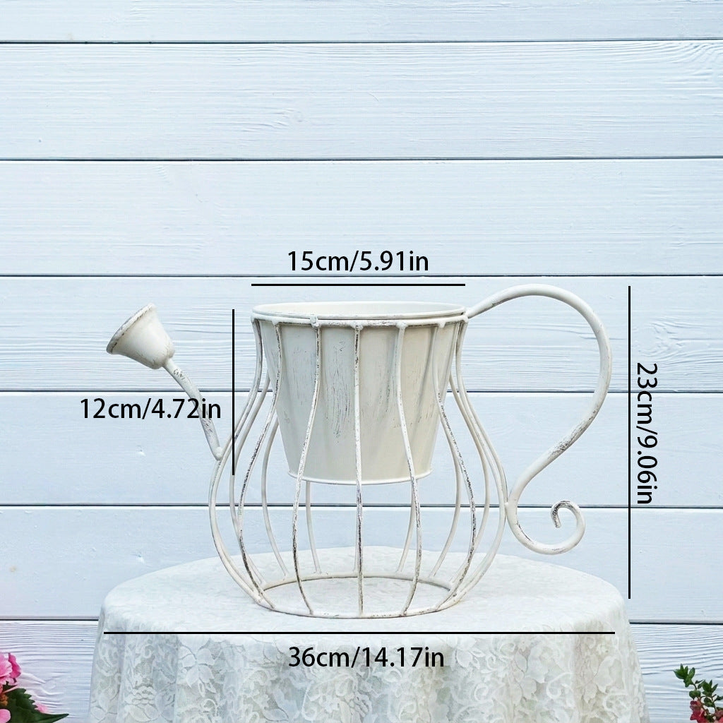 Vintage Metal Watering Can Planter