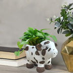 Resin Highland Cow Planter Decor
