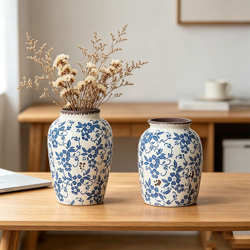Blue and White Ceramic Vase