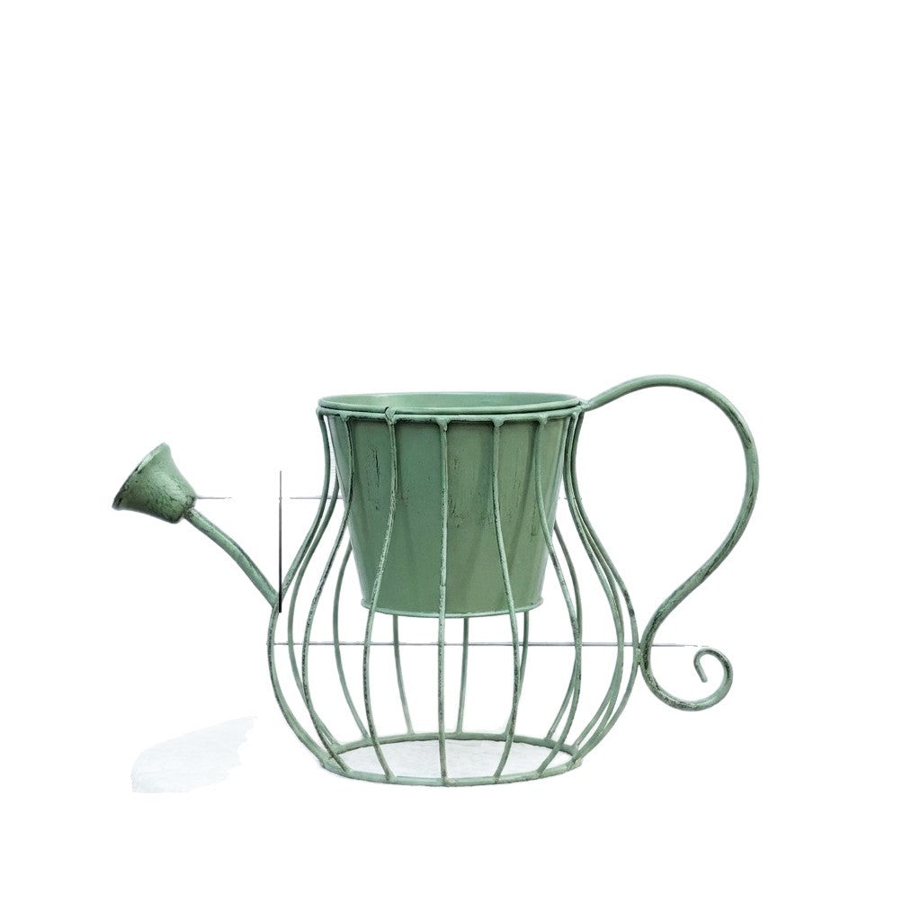 Vintage Metal Watering Can Planter