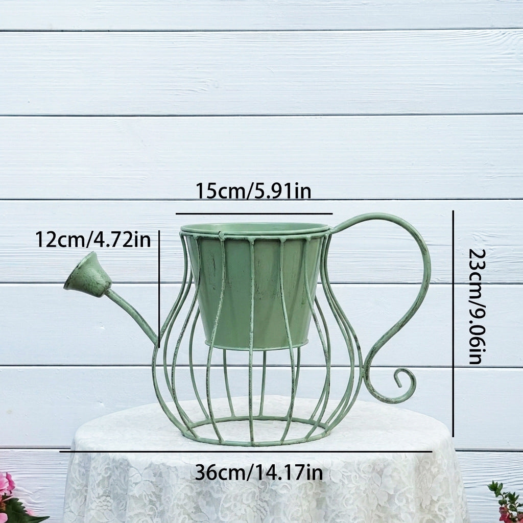 Vintage Metal Watering Can Planter