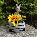 Resin Zebra Planter Decor