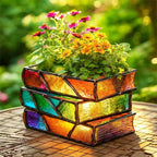 Resin Book Planter Desk Decor