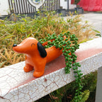 Resin Dachshund Planter Decor
