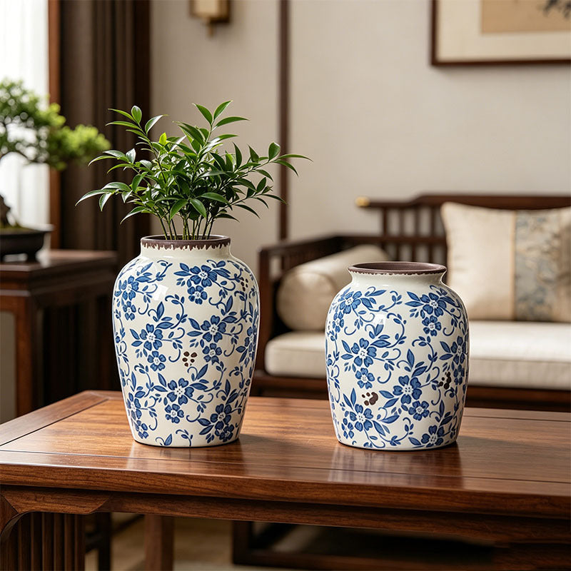 Blue and White Ceramic Vase