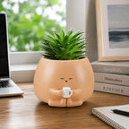 Resin Sitting Planter Decor